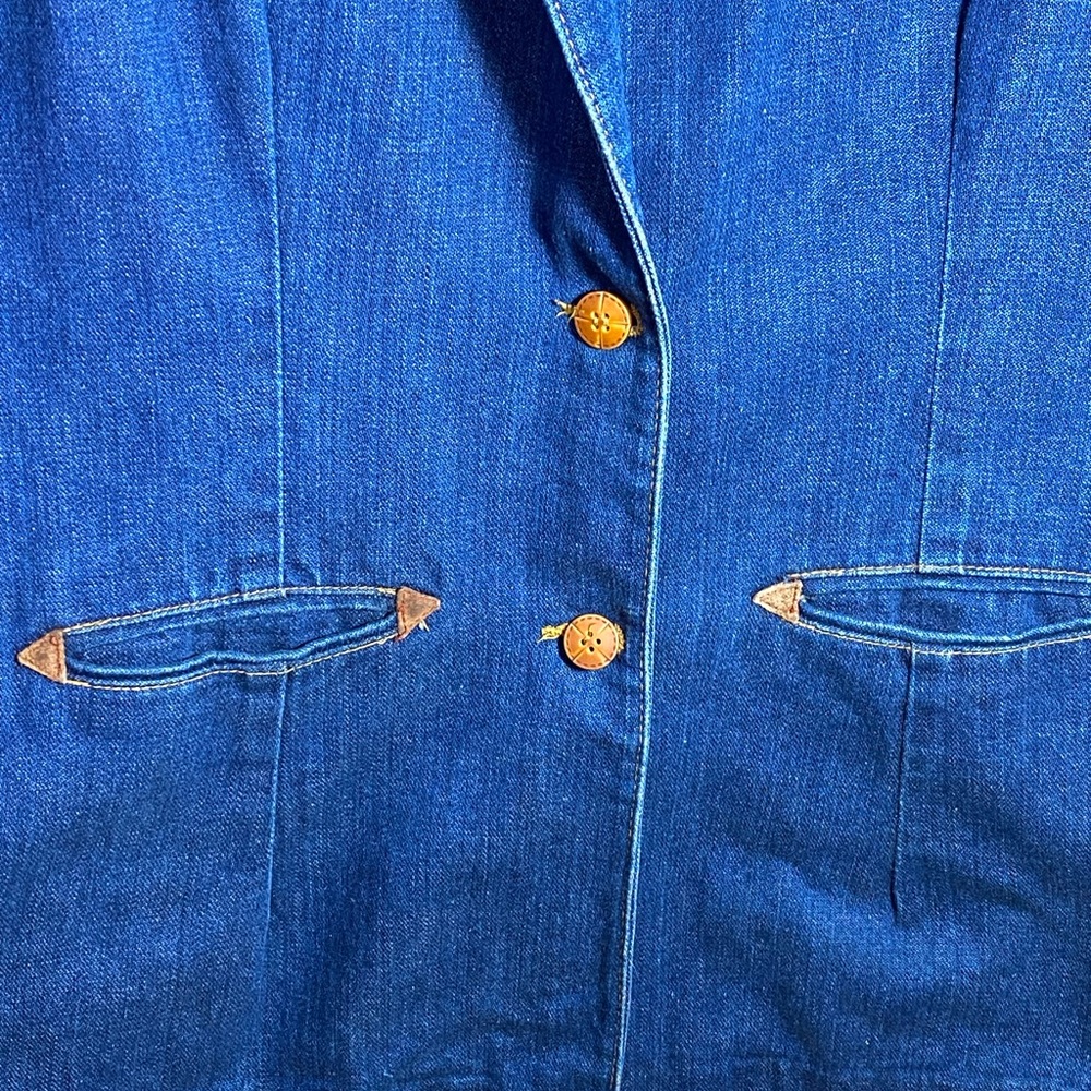 Vintage Wrangler Maverick Denim Blazer USA Made Western Jacket Size 14 - Picture 5 of 9